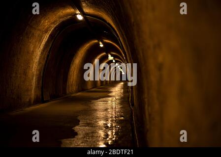 Historische unterirdischen Tunnel unter Zagreb historische Stadt, Hauptstadt von Kroatien.Tunnel an mehreren Ausgängen in Kroatien Zagreb.Stadt Zagreb. Stockfoto