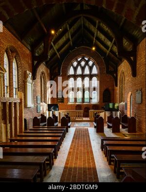 Historisches Innere der Jamestown Church. Stockfoto