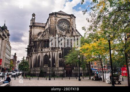 Katharinenkirche, Brüssel an einem sonnigen Tag Stockfoto
