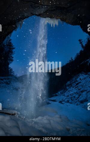 Kaaterskill Falls, New Yorks höchste Wasserfälle im Winter Stockfoto