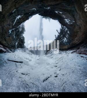 Kaaterskill Falls, New Yorks höchste Wasserfälle im Winter Stockfoto