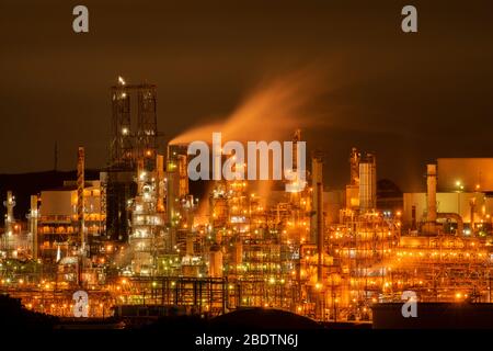 Eine Raffinerie von oben bei Tomey, San Francisco, Califor Stockfoto