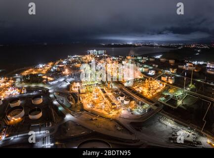 Eine Raffinerie von oben bei Tomey, San Francisco, Califor Stockfoto