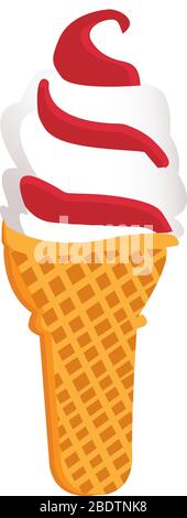 Eis in einer Waffelvektor-Kaltcreme Stock Vektor