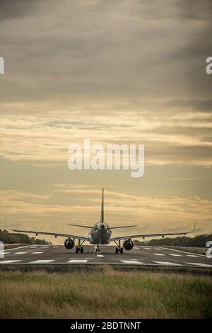 Startbereite Flugzeuge Stockfoto