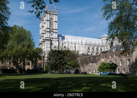 Gotische Architektur 1240s Stone Westminster Abbey, 20 Deans Yardd, Westminster, London SW1P Stockfoto