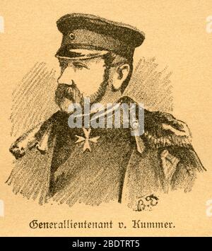 Europa, Deutschland, Niedersachsen, Hannover, Ferdinand ( ? ) Von Kummer, preußischer General der Infanterie, Porträt, Motiv aus : ' der Krieg zwischen Frankreich und Deutschland in den Jahren 1870-1871 ' , von J. Scheibert, Verlag von W. Pauli´s Nachfolger ( H. Jerosch ) , Berlin, 1895 . / Europa, Deutschland, Niedersachsen, Hannover, Ferdinand ( ? ) Von Kummer, preußischer Infanteriegeneral, Portrait, Bild aus: ' der Krieg zwischen Frankreich und Deutschland in den Jahren 1870-1871 ' ( der Krieg zwischen Frankreich und Deutschland 1870-1871 ), von J. Scheibert, W. Pauli´s succes Stockfoto