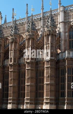 Gotische Architektur 1240s Stone Westminster Abbey, 20 Deans Yardd, Westminster, London SW1P Stockfoto