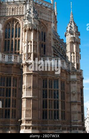 Gotische Architektur 1240s Stone Westminster Abbey, 20 Deans Yardd, Westminster, London SW1P Stockfoto