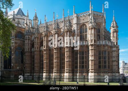 Gotische Architektur 1240s Stone Westminster Abbey, 20 Deans Yardd, Westminster, London SW1P Stockfoto