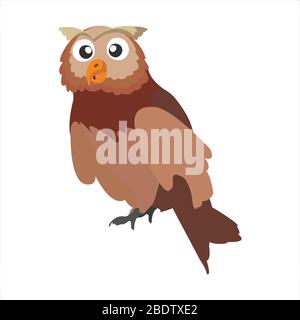 Niedliche Tier-Eule Clip Art Vogel-Illustration Cartoon-Charakter Stock Vektor