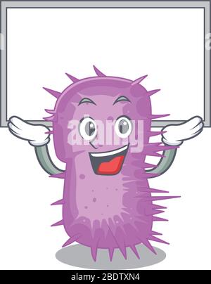 Maskottchen Design von acinetobacter baumannii heben ein Brett Stock Vektor