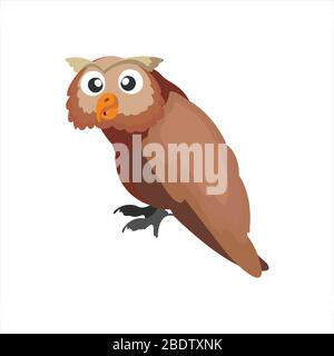 Niedliche Tier-Eule Clip Art Vogel-Illustration Cartoon-Charakter Stock Vektor