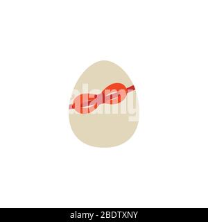 Easter Egg Icon flache Vektorgrafik isoliert auf weißem Hintergrund .Easter Element Design.Traditional Holliday.Farm Animal Chicken Egg.Element von Stock Vektor
