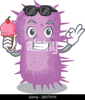 Cartoon Design Konzept von acinetobacter baumannii mit einem Eis Stock Vektor
