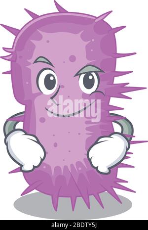 Ein Maskottchen-Design von acinetobacter baumannii mit selbstbewusster Geste Stock Vektor