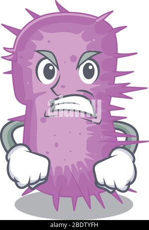 Maskottchen Design Konzept von acinetobacter baumannii mit wütendem Gesicht Stock Vektor