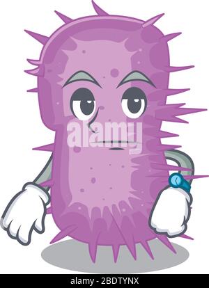Maskottchen-Design von acinetobacter baumannii zeigt wartende Geste Stock Vektor
