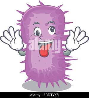 Ein Cartoon-Design von acinetobacter baumannii mit einem verrückten Gesicht Stock Vektor
