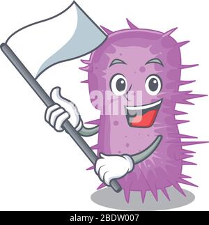Ein nationalistisches acinetobacter baumannii Maskottchen-Charakter-Design mit Flagge Stock Vektor