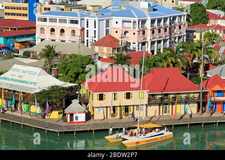 Uferpromenade in St. John's, Antigua Insel, Antigua & Barbuda, Karibik Stockfoto