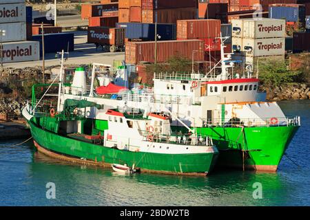 Fischerboote in St. John's, Antigua Island, Antigua & Barbuda, Karibik Stockfoto