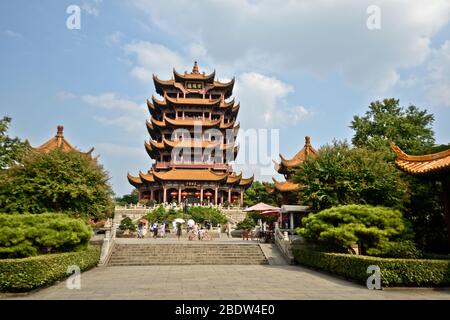 Gelber Kranturm. Wuhan, China Stockfoto