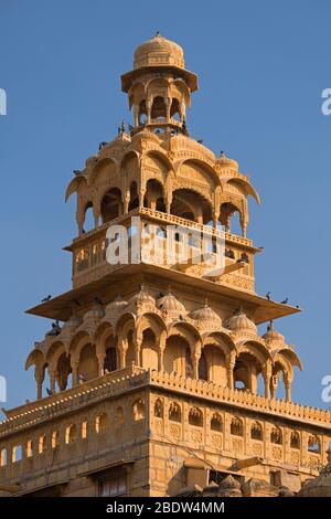 Tazia Tower Badal Vilas Mandir Palace Jaisalmer Rajasthan Indien Stockfoto
