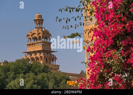 Tazia Tower Badal Vilas Mandir Palace Jaisalmer Rajasthan Indien Stockfoto