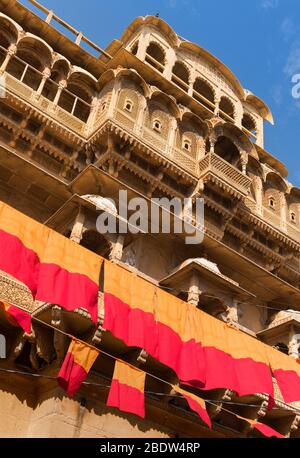 Raja Ka Mahal Palace Jaisalmer Fort Rajasthan Indien Stockfoto