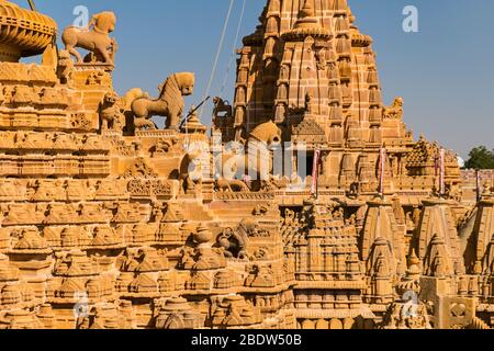 Sri Chandra Prabhu Swami Jain Tempel Jaisalmer Fort Rajasthan Indien Stockfoto