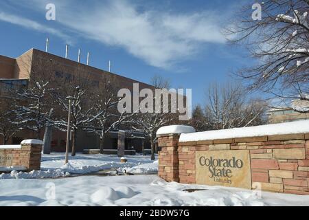 FORT COLLINS, COLORADO, USA - 28. November 2019: Die Colorado State University ist eine öffentliche, Land Grant Institution für Hochschulbildung in Fort Collins, Co Stockfoto