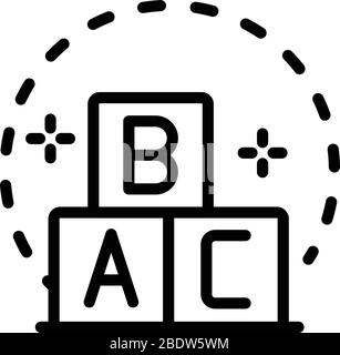 Cubes abc Symbol, Outline Stil Stock Vektor