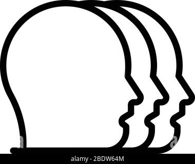 Symbol für drei Gesichter, Umrissstil Stock Vektor