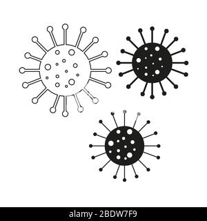 Stilisiertes Piktogramm des Covid-19 Virus 2019-CoV, Coronavirus, SARS Stock Vektor