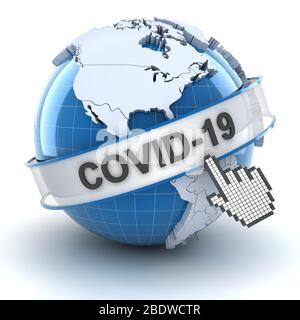 Covid 19 Coronavirus Update-Symbol, 3d-Rendering Stockfoto