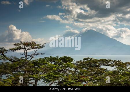 Blick über den Atitlan See in Guatemala Stockfoto