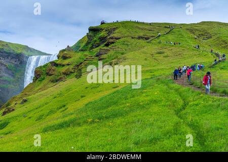 Skógafoss, Südliche Region, Island Stockfoto