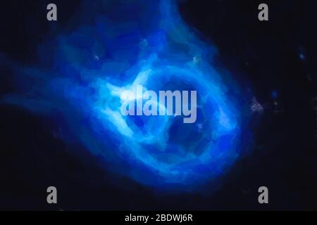 Blau glühende künstlerische Aquarell fraktal, Computer generiert abstrakten Aquarell Hintergrund, fraktale Rendern Stockfoto