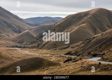 Lindis Pass, Otago, Südinsel, Neuseeland Stockfoto