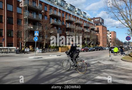 April 22, 2018, Stockholm, Schweden. Radfahrer auf den Straßen von Stockholm. Stockfoto