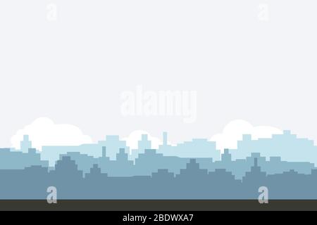 Moderne Silhouette Stadt auf hellem Hintergrund, tolles Design für jeden Zweck. Stadtkonzept Illustration, Metropole. Stock Vektor