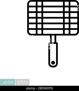 Grill, Grill Stahl Gitter Linie Symbol. Graph Symbol für das Kochen Website und Apps Design, Logo, App, UI Stock Vektor