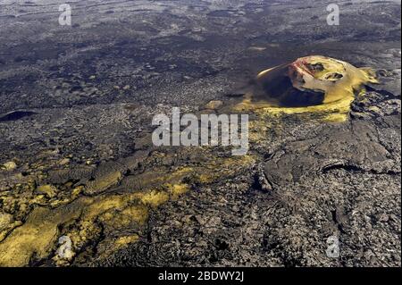 Europa - Island, Kratergebiet von Lakagígar, im Hintergrund Gletscher Siðvjökull Stockfoto