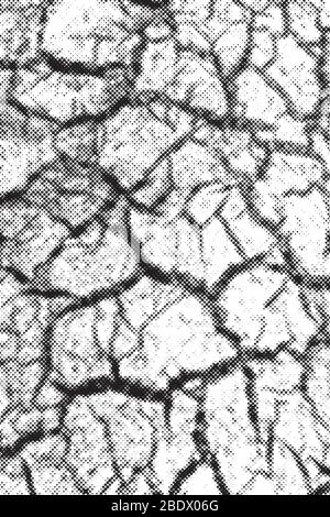 Grunge rissig Lehmboden, Dürre Land Hintergrund Stock Vektor