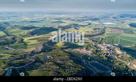 Hoya de Huesca, Luftaufnahmen, Aragon, Spanien Stockfoto