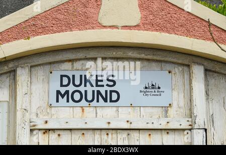 Dukes Mound am Meer in Kemp Town Brighton, Großbritannien Stockfoto