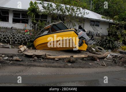 Tsunami Schaden, Amerikanisch-Samoa Stockfoto