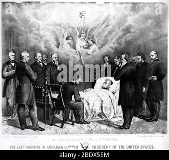 Letzte Momente von Präsident Lincoln, 1865 Stockfoto