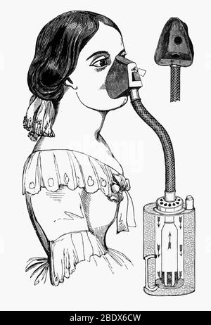 John Snow's Chloroform Inhalator, 1850er Stockfoto